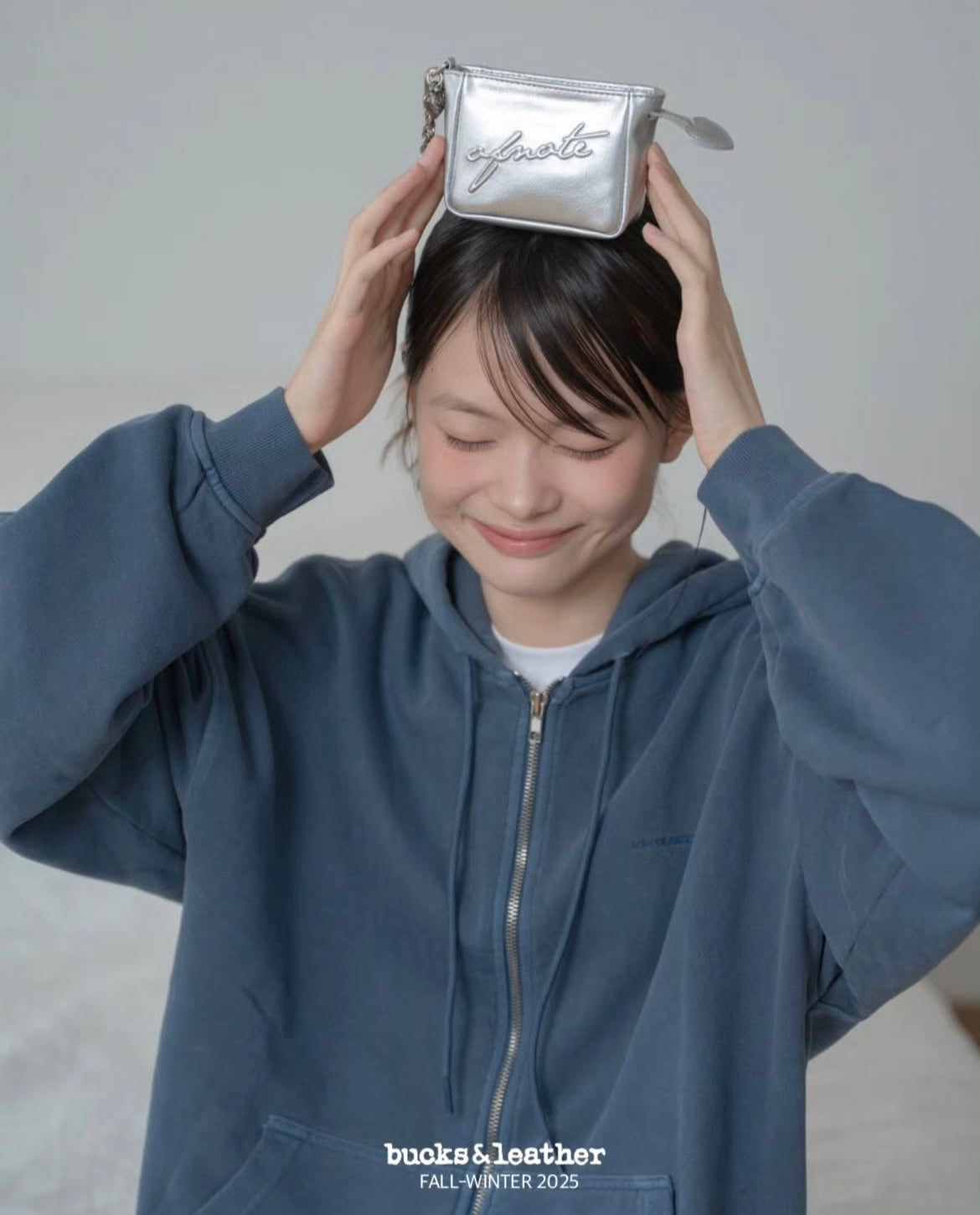 Bucks & Leather small silver pouch