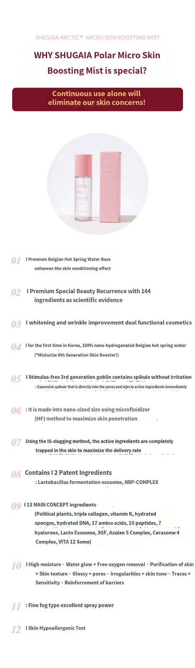 Shegaia Arctic Micro Skin Booster Mist (100ml)