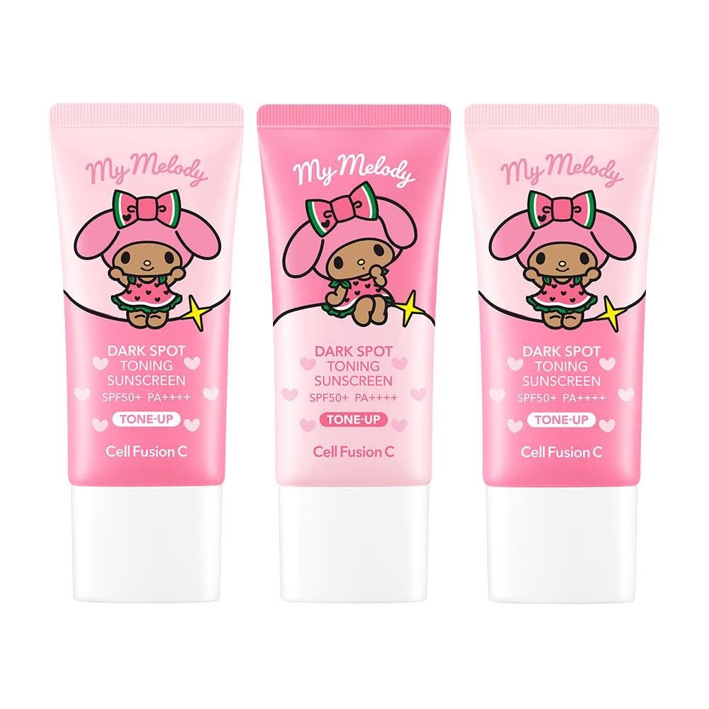 Cell Fusion X my melody dark spot toning sunscreen 🔸TONE-UP 素顏提白防曬 35ml+35ml+35ml