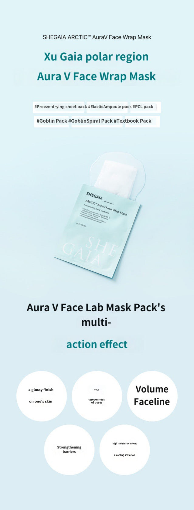 Shegaia Arctic AuraV Face Wrap Mask (30g x10ea)
