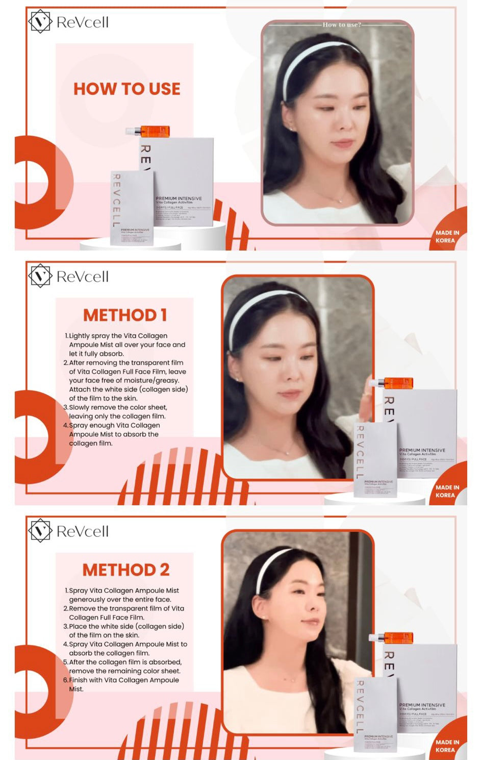 Revcell Premium Intensive Vita Collagen Activfilm (10 sheets + spray 50ml)