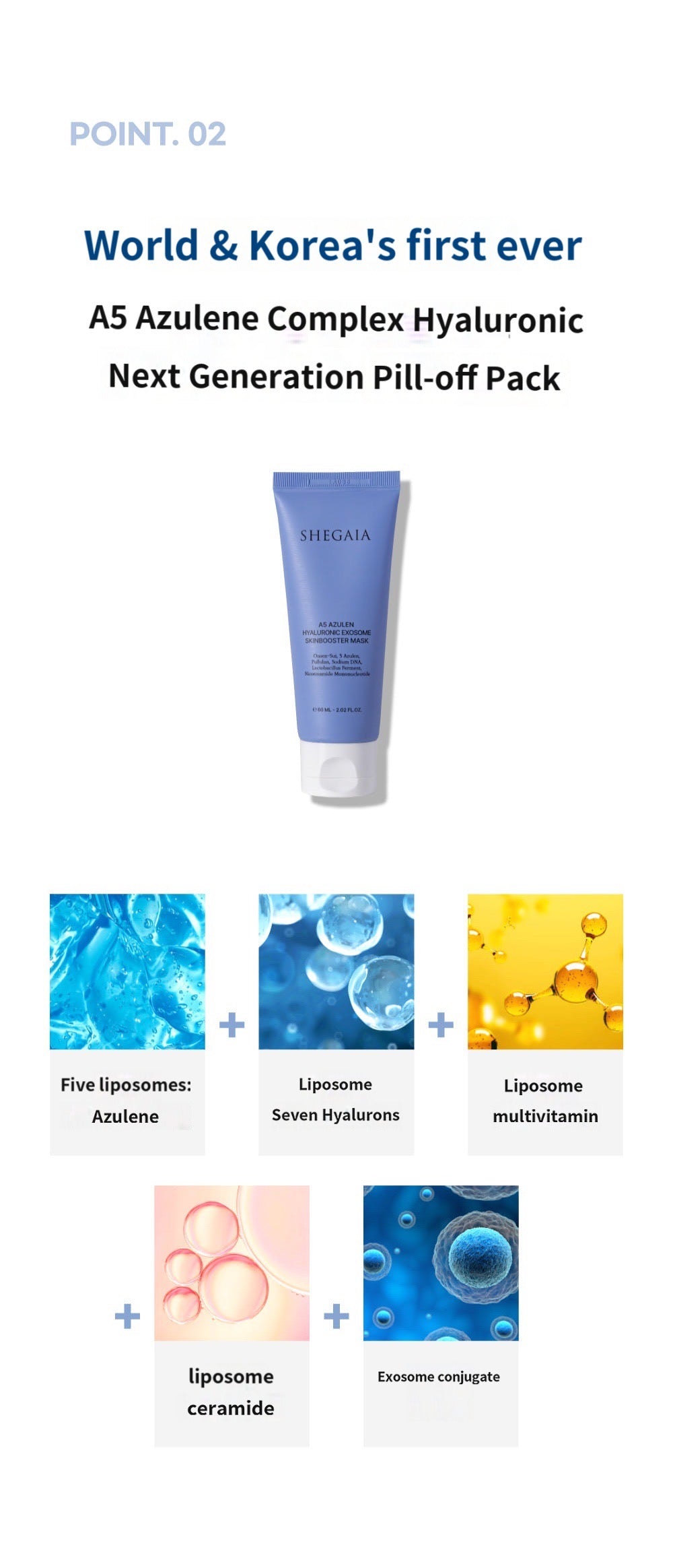 Shegaia A5 Azulen Hyaluronic Exosome Skinbooster Mask 60ml