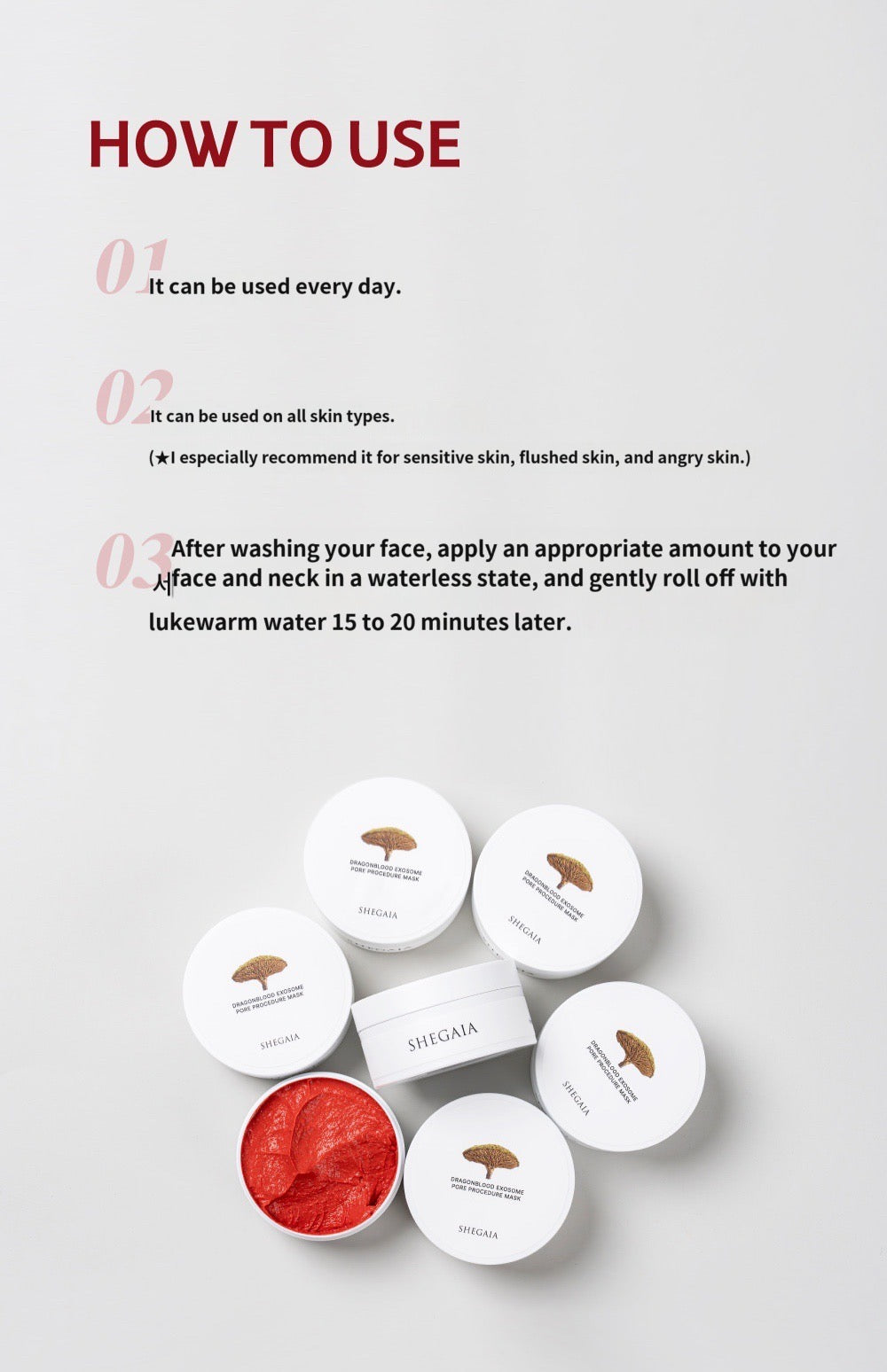 Shegaia Dragonblood Exosome Pore Procedure Mask （150g）