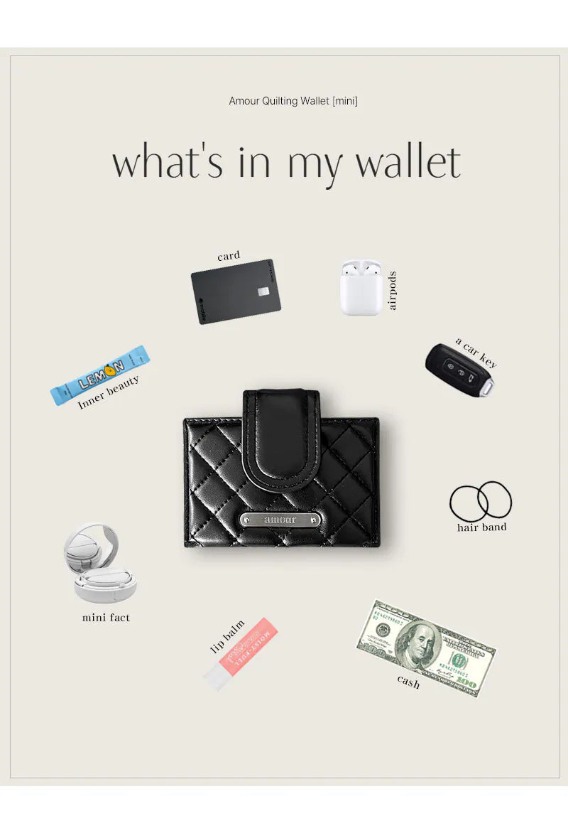 Amour ｜Made in Korea ｜菱格銀包 Quilting Card Wallet