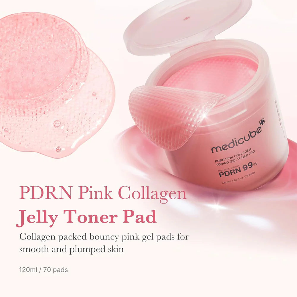 Medicube PDRN PINK COLLAGEN TONING GEL TONER PAD (70PCS)