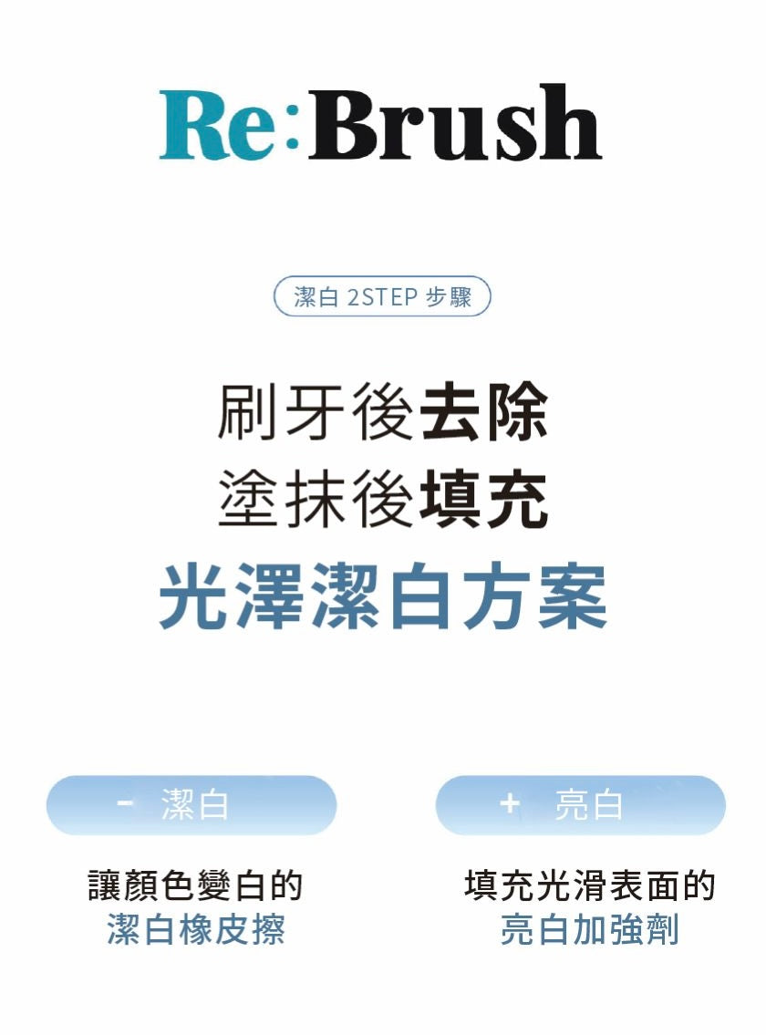 Re:Brush｜亮白光澤牙膏套裝 Whitening toothpaste set (80g + 40g)