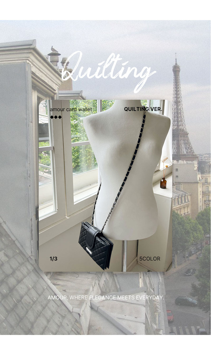 Amour ｜Made in Korea ｜菱格銀包 Quilting Card Wallet