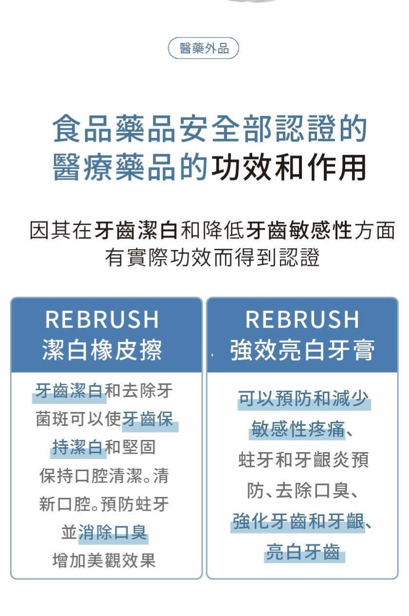 Re:Brush｜亮白光澤牙膏套裝 Whitening toothpaste set (80g + 40g)