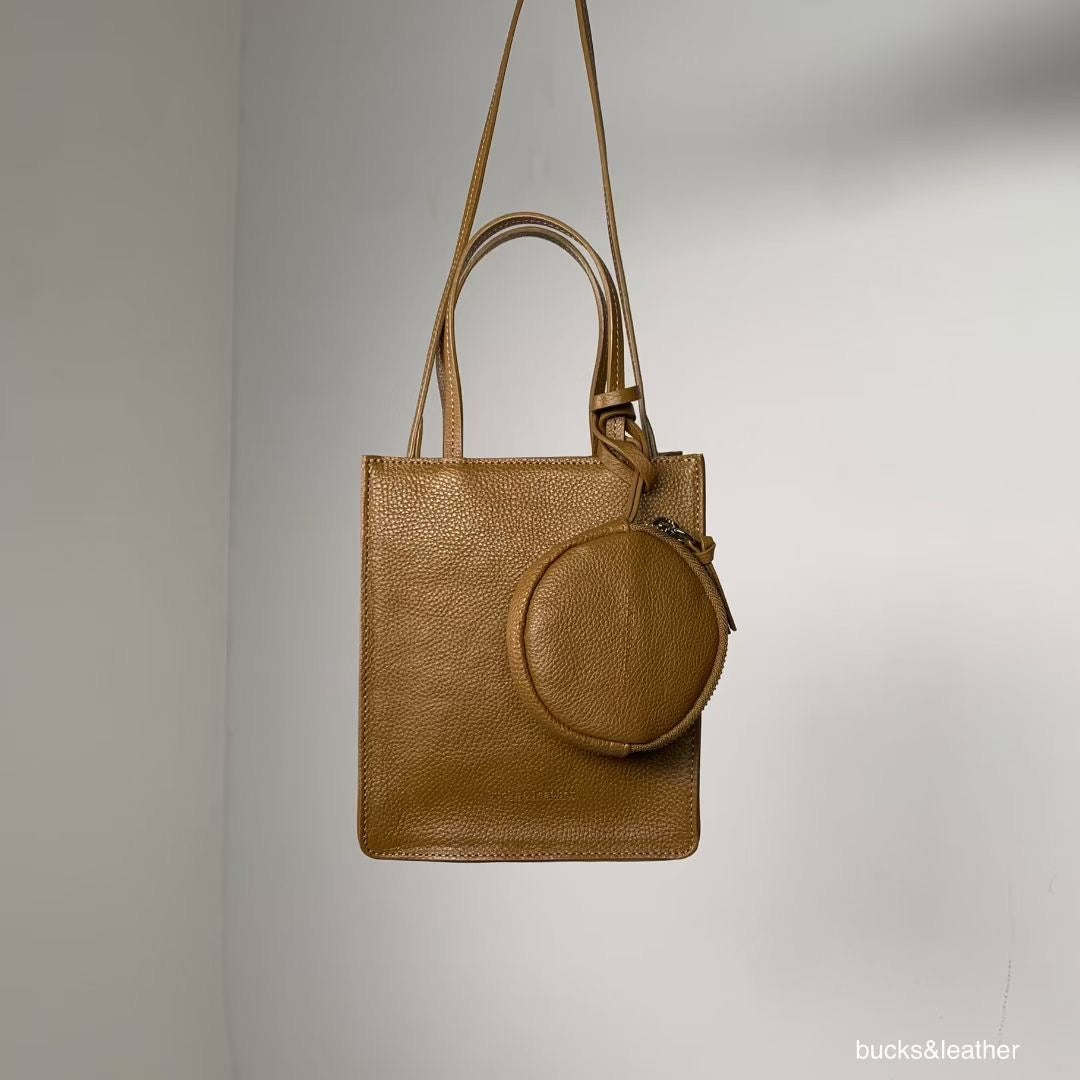 Bucks & Leather Square mini tote bag (coin bag included)