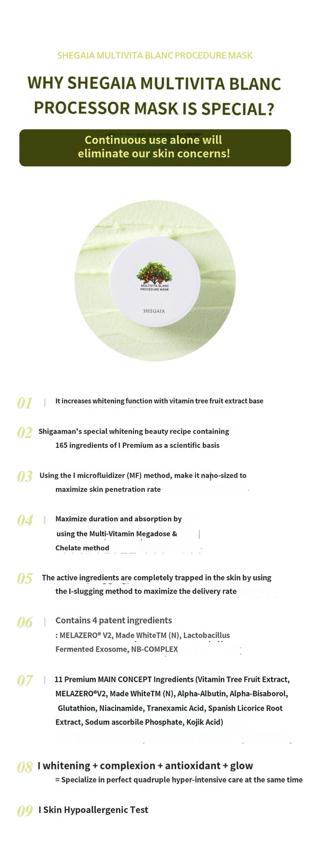 Shegaia Multivita Blanc Procedure Mask (150g)