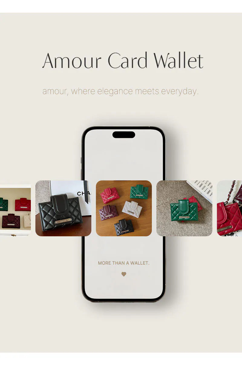 Amour ｜Made in Korea ｜菱格銀包 Quilting Card Wallet