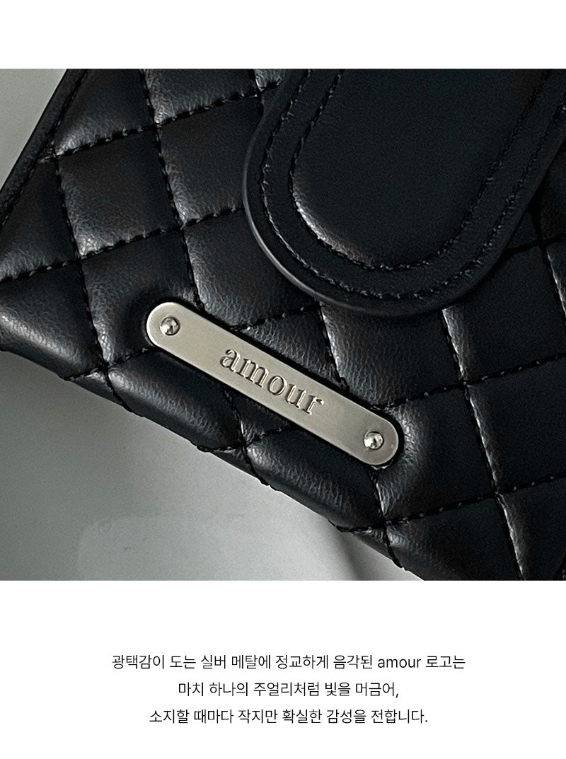 Amour ｜Made in Korea ｜菱格銀包 Quilting Card Wallet