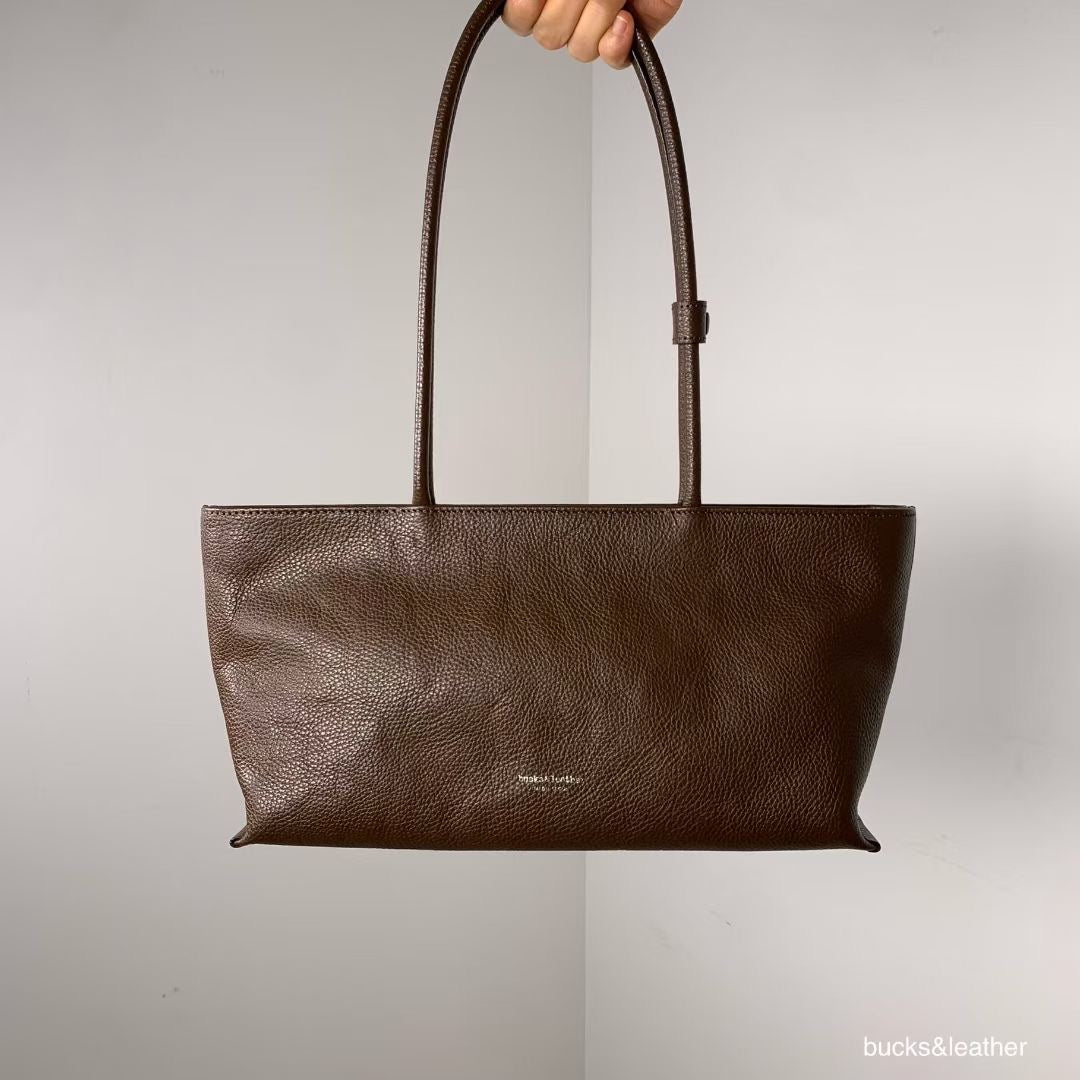 Bucks & Leather Rectangular Zipper Tote Bag (Underarm style)