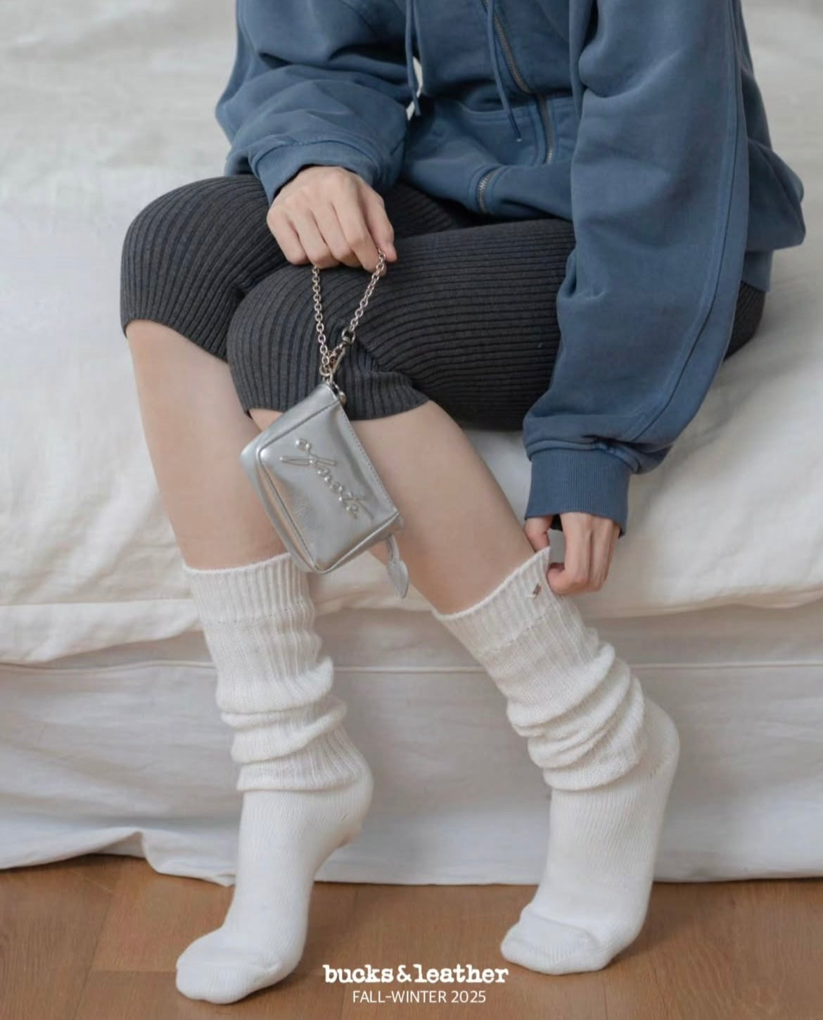 Bucks & Leather small silver pouch