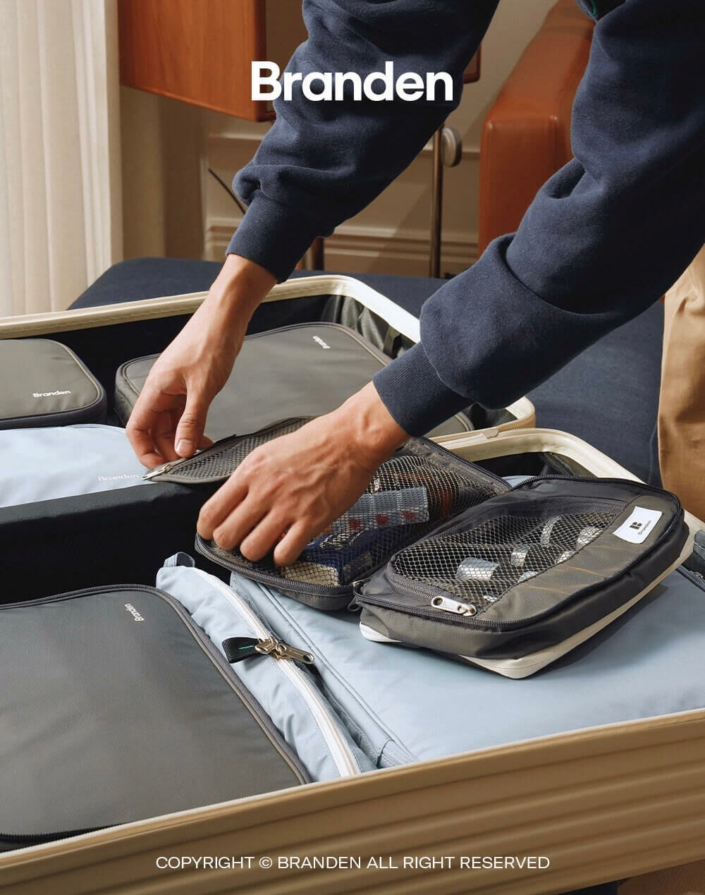 [Branden🇰🇷] 旅行✔️可懸掛✔️可擴展Wash bag｜Expandable Hanging Wash Bag