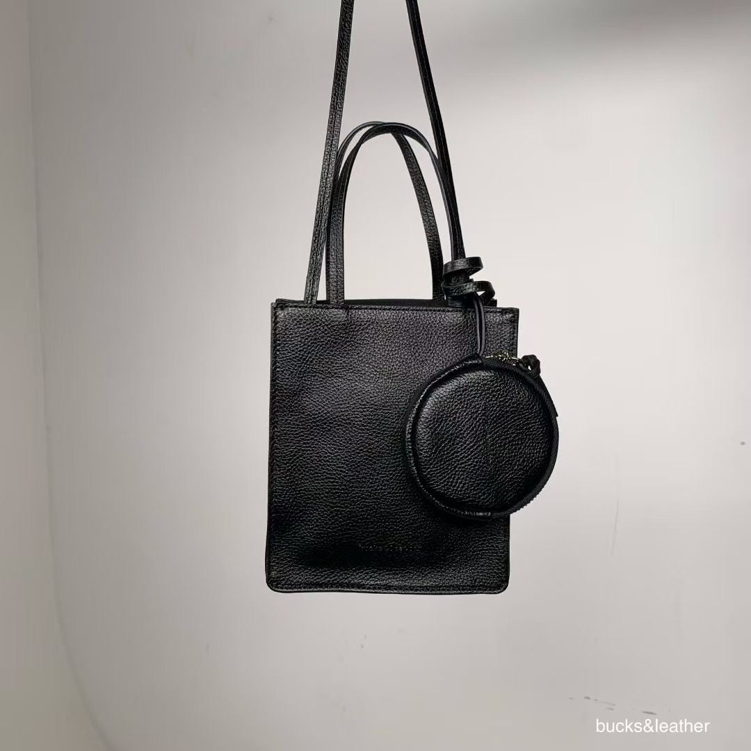 Bucks & Leather Square mini tote bag (coin bag included)