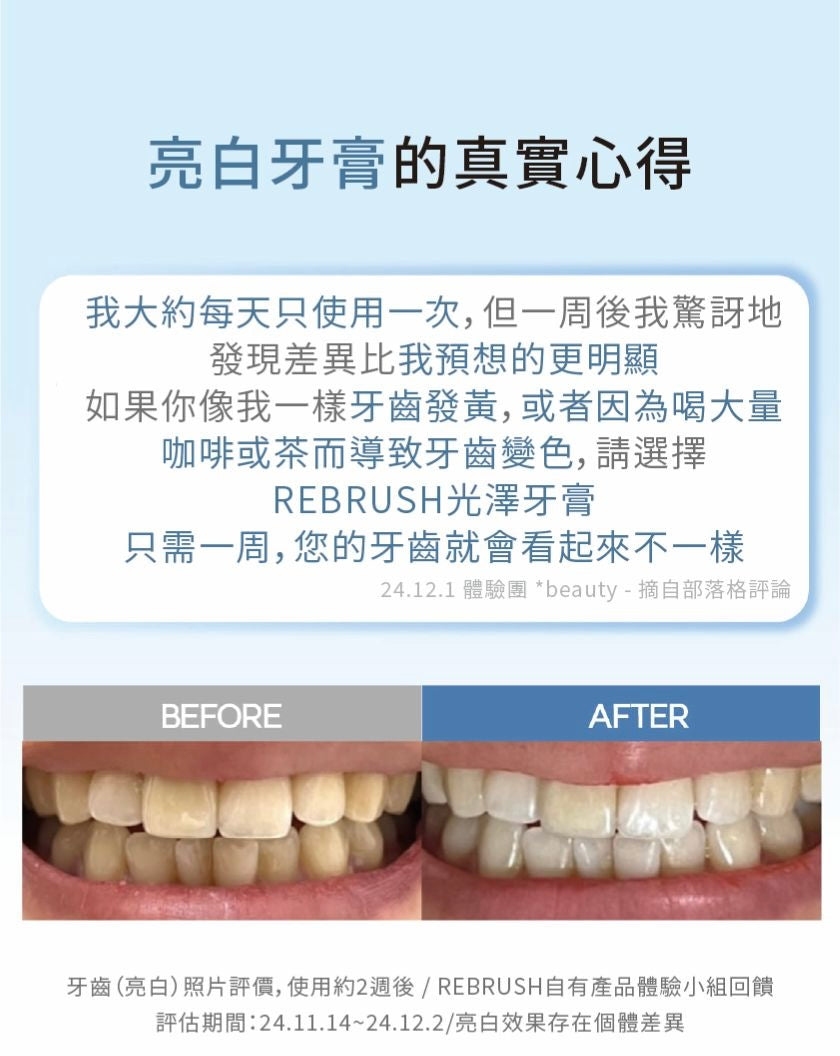 Re:Brush｜亮白光澤牙膏套裝 Whitening toothpaste set (80g + 40g)
