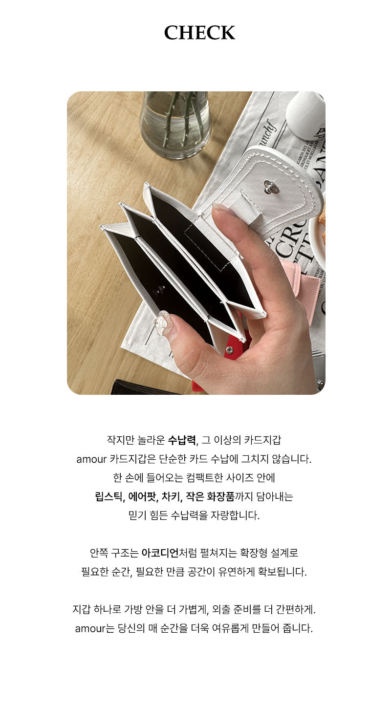 Amour Card Wallet | Made in Korea |  滑面銀包