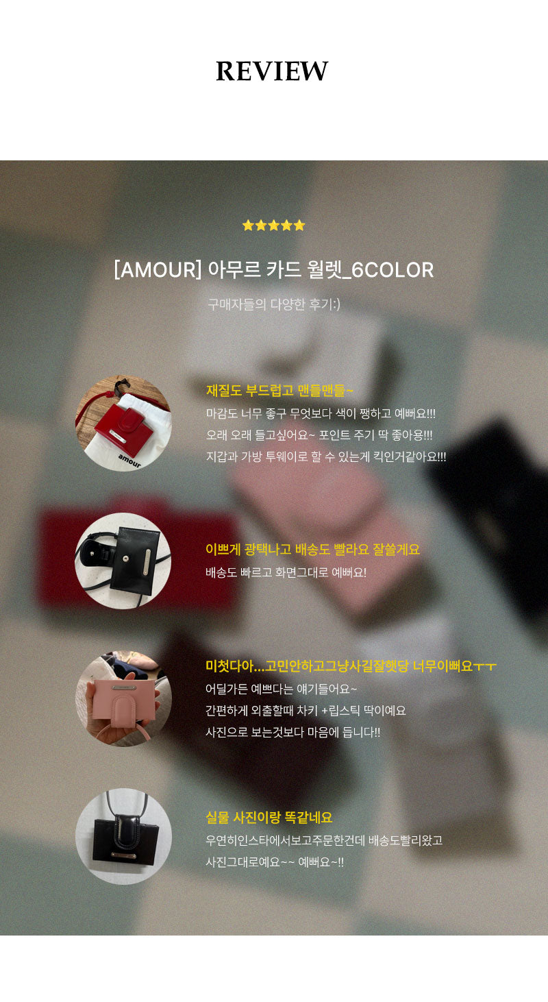 Amour Card Wallet | Made in Korea |  滑面銀包