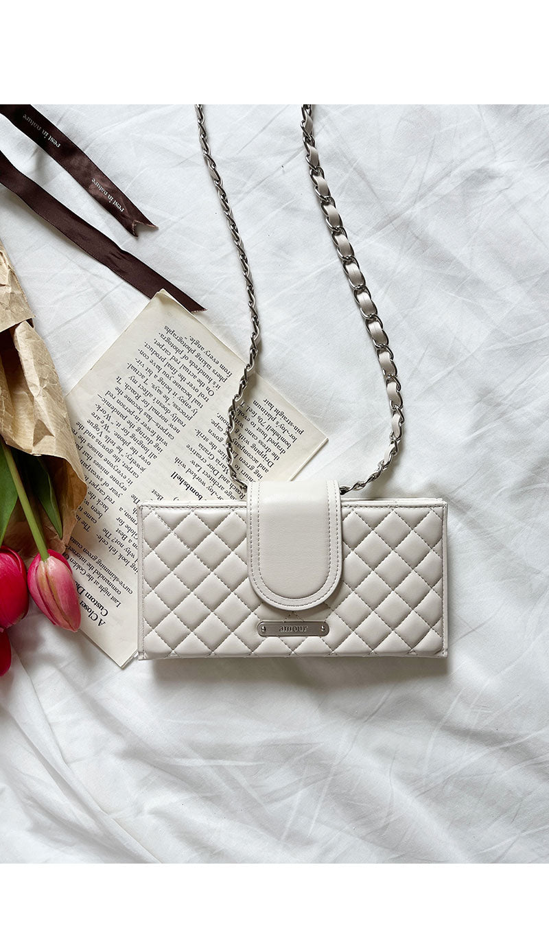 Amour ｜Made in Korea ｜菱格銀包 Quilting Card Wallet