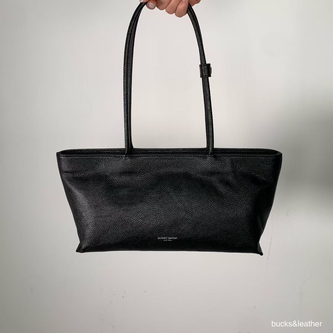 Bucks & Leather Rectangular Zipper Tote Bag (Underarm style)
