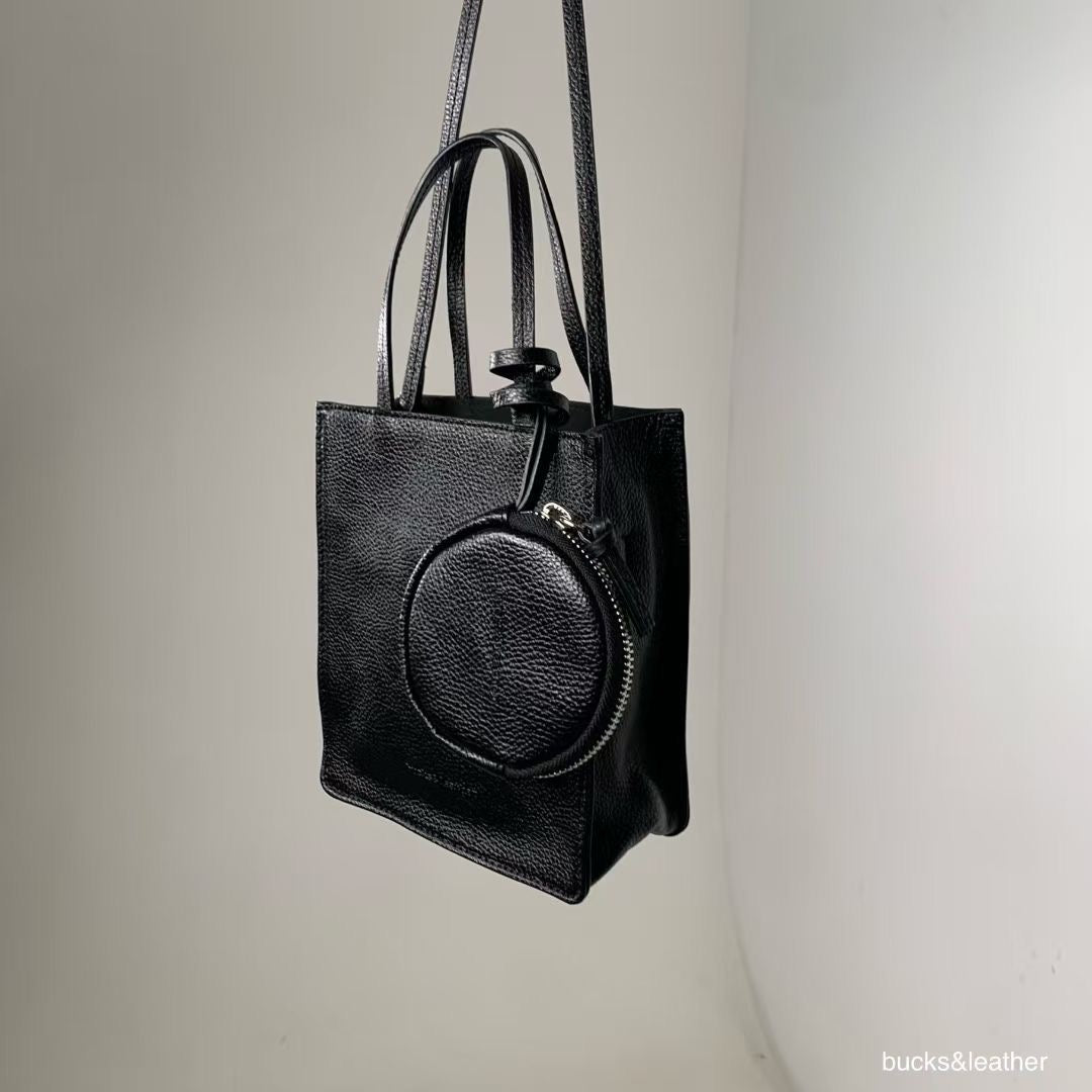 Bucks & Leather Square mini tote bag (coin bag included)