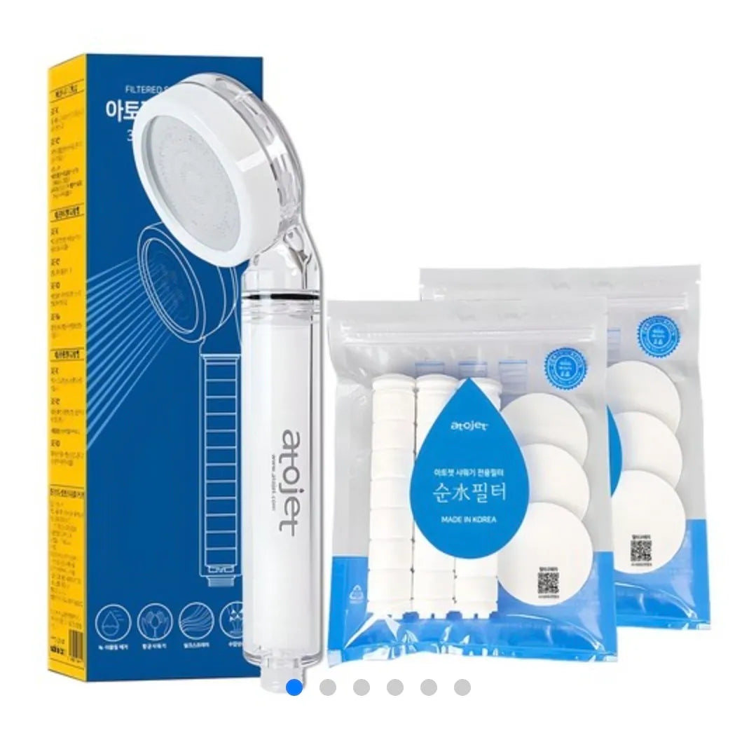 ATOJET | Shower Head + 6 Round Filter Discs + 6 Long Filter Strips (Green Box) – Jennie Recommended Set
