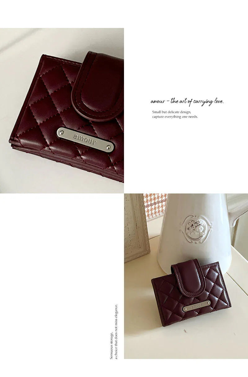 Amour ｜Made in Korea ｜菱格銀包 Quilting Card Wallet