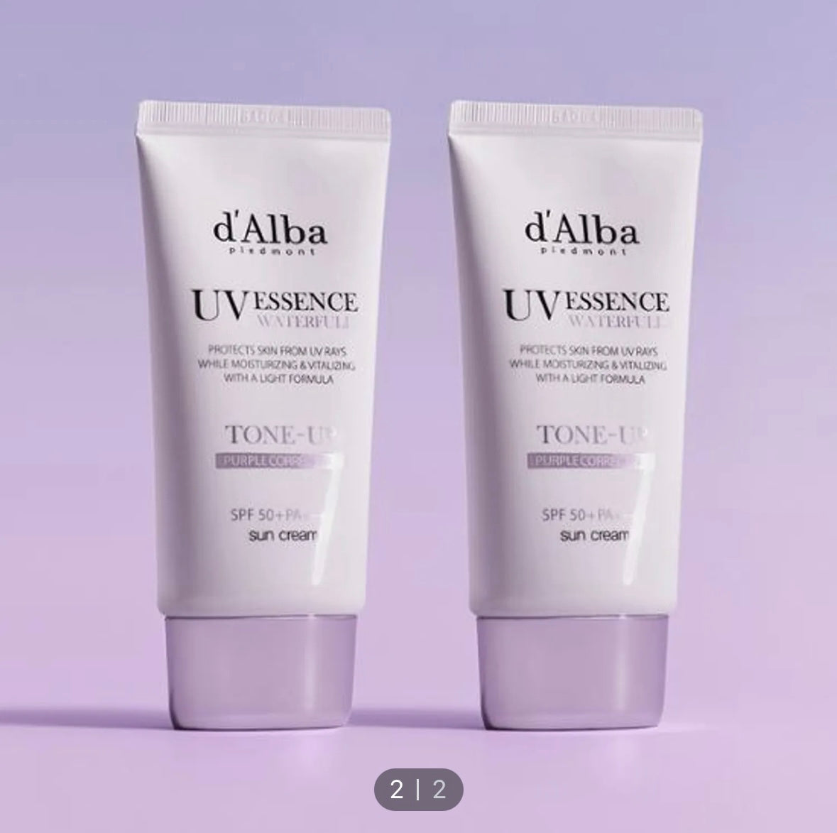 d'Alba Waterful Tone Up Sun Cream Purple 50mL Duo Set