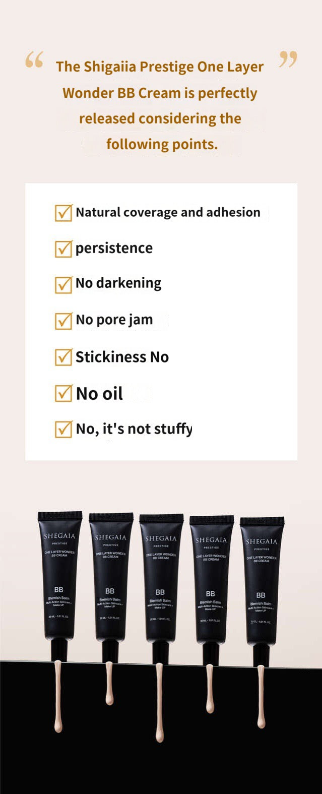 Shegaia Prestige One Layer Wonder BB Cream
