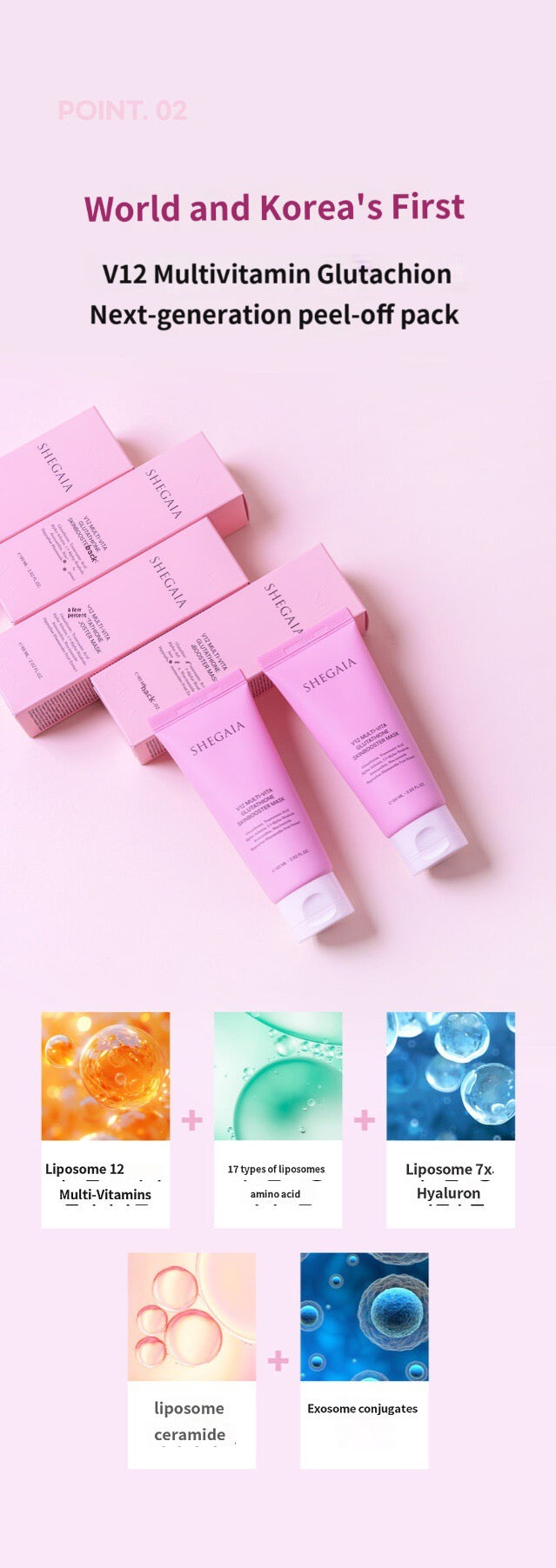 Shegaia V12 Multivita Gluatgione Skinbooster Mask (60ml)