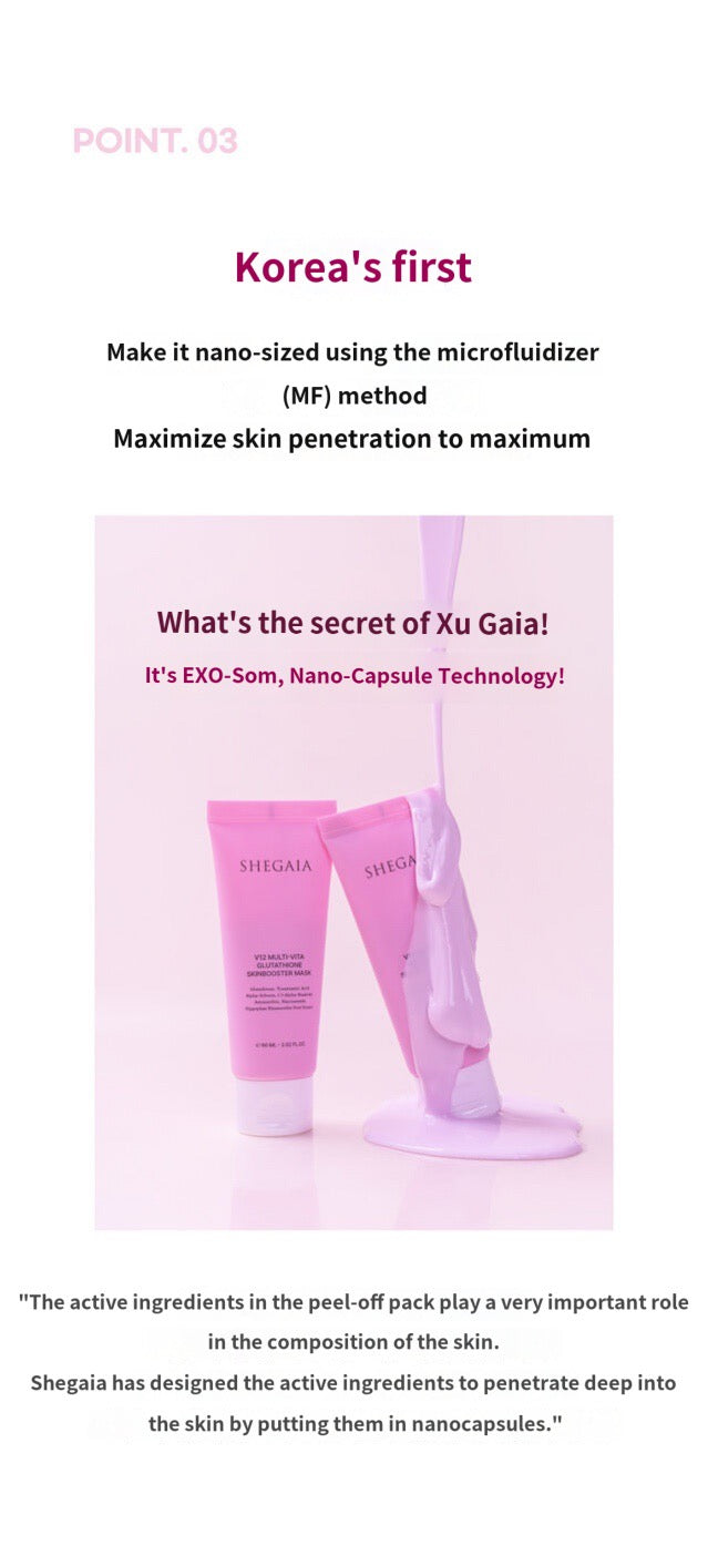 Shegaia V12 Multivita Gluatgione Skinbooster Mask (60ml)